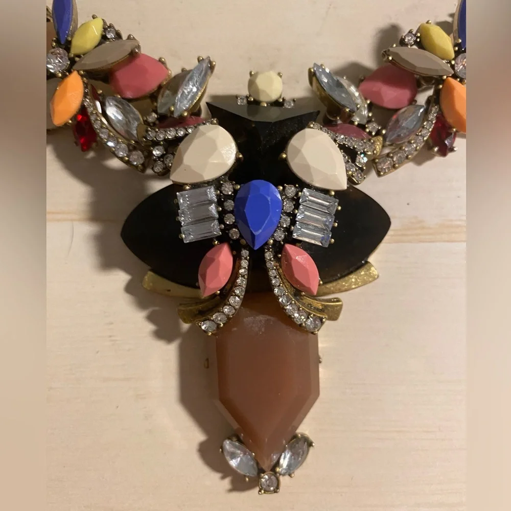 Vintage J Crew Statement Multicolor Stone Necklace